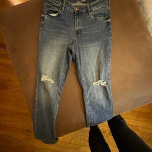 Old Navy Distressed Dark Blue Boyfriend Jeans